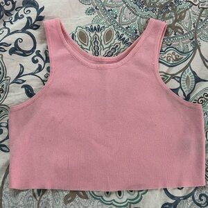 SHEIN Pink Ribbed Crop Top